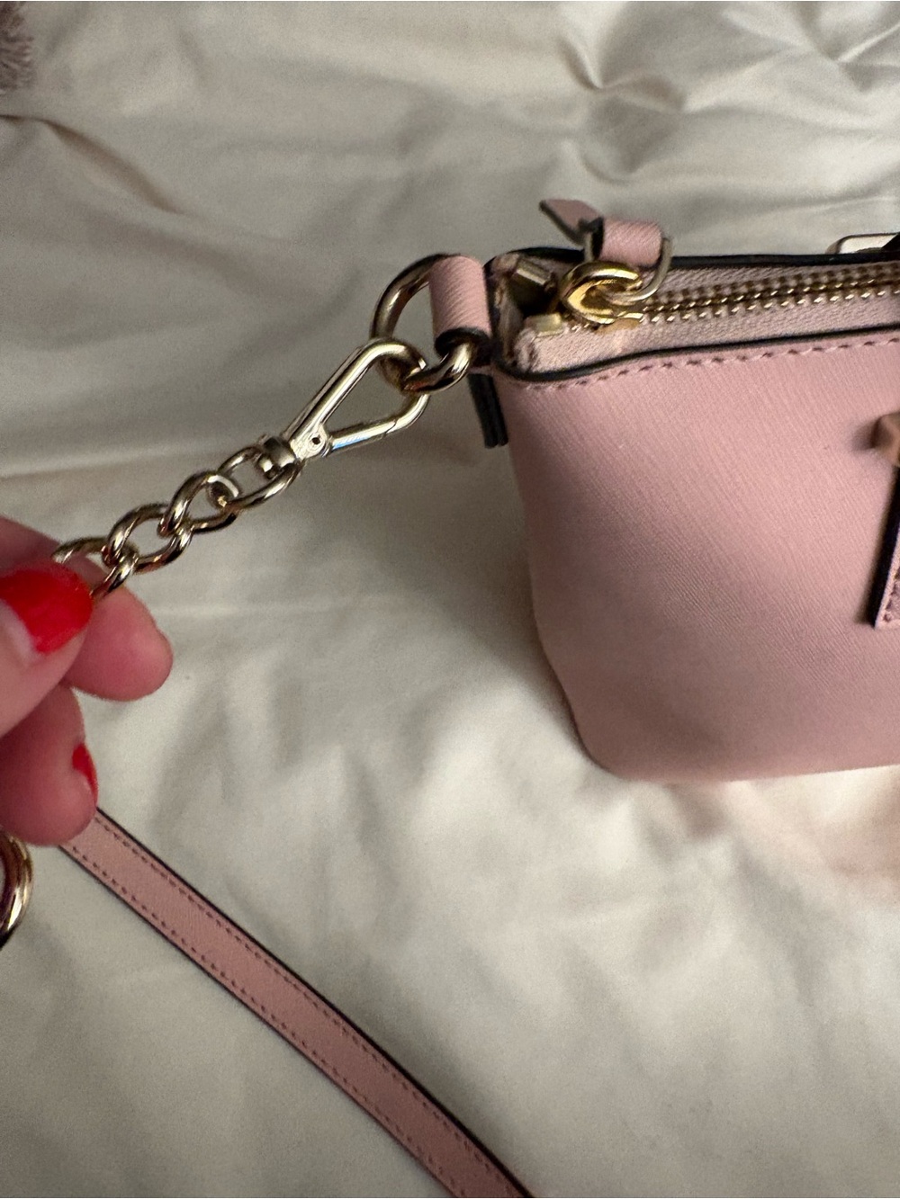 kate spade Pink Saffiano Leather Mini Satchel with Gold Hardware - Picture 4 of 5
